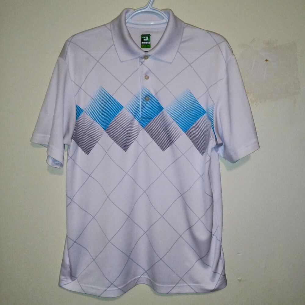 2UNDR Medium Argyle Print Performance Polo-Golf-Moisture Wicking-Quick Dry